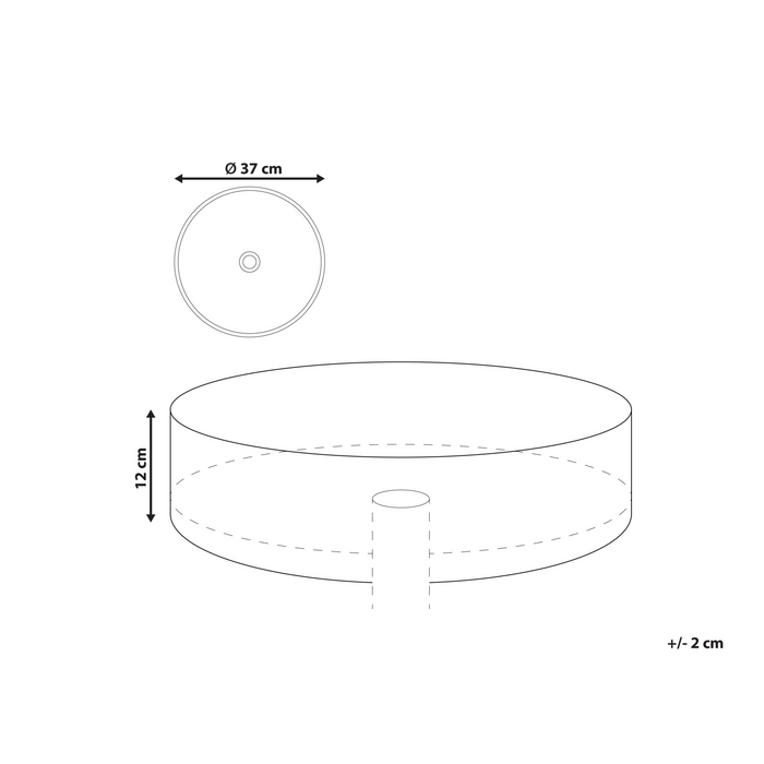 Beliani - GUDAR - Wastafel - Roze - 37 cm - Keramiek