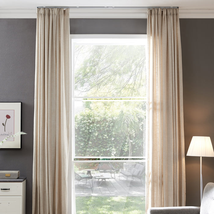 ACAZA - Gordijnrail - Uitschuifbaar van 100 tot 180 cm - Aluminium - Gebroken Wit