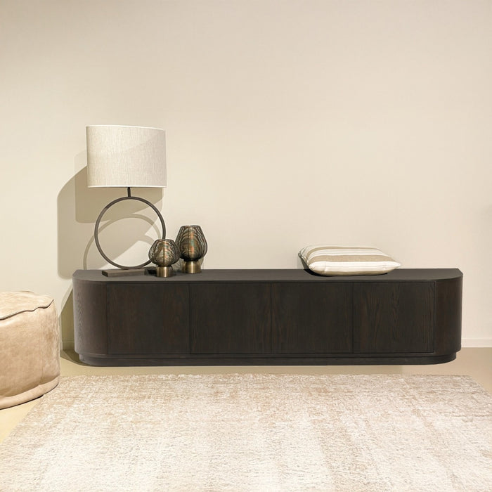 Livingfurn - Tv-meubel Donkerbruin Eiken - 220x40x45 - Novero