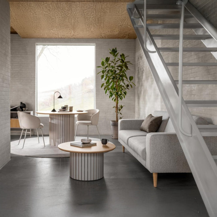 Giga Living - Eetkamerstoel - Beige|Beige - Zithoogte 49,5cm - Skive - Set van 2