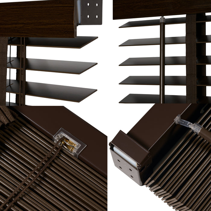 Jaloezie Hout Bruin - Hout - 180x130x5cm (BxHxD)