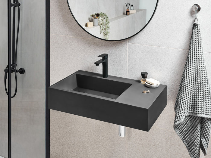 Beliani - CUSCO - Wastafel - Zwart - 75 x 43 cm - Mineraalgietwerk