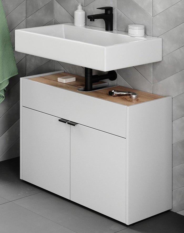 Germania Forano Wit | Eiken Wastafelonderkast 80 cm