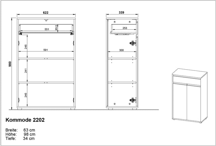 Germania Lemont Grafiet Badkamerkast