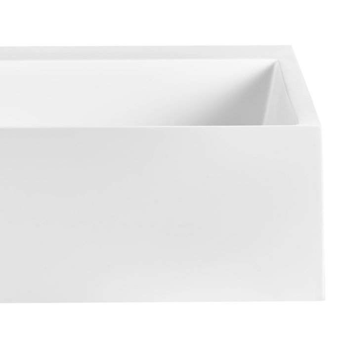 Beliani - QUENKO - Wastafel - Wit - 120 x 46 cm - Mineraalgietwerk