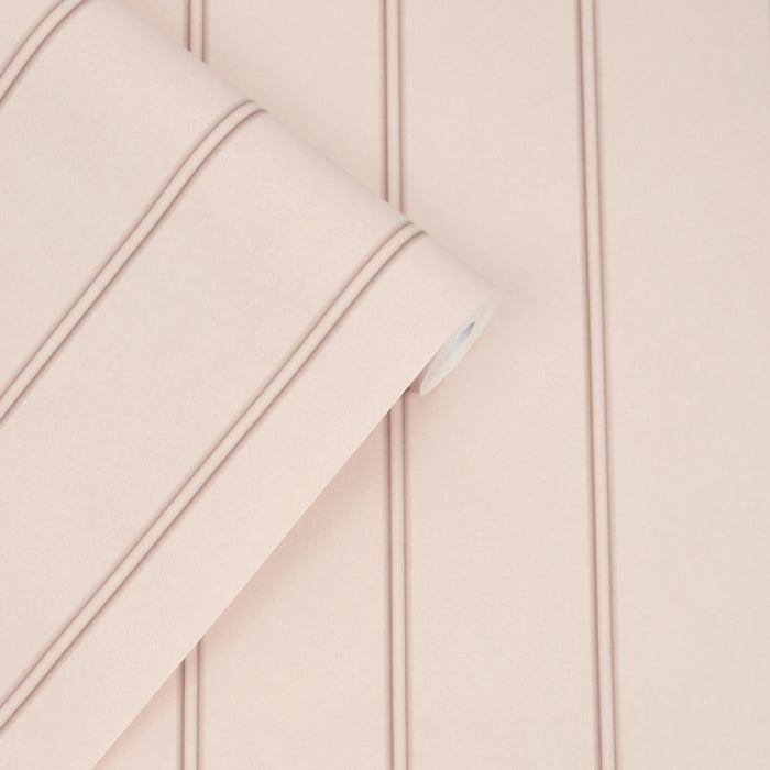 Laura Ashley Chalford Wood Panelling Behang - Streep - 10mx52cm - Roze