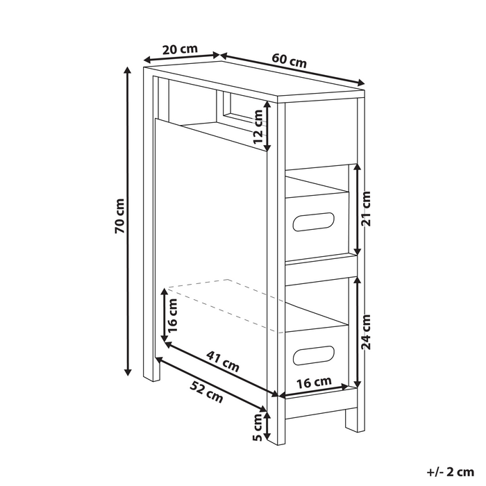 Beliani - CACHI - Badkamerkast - Wit - 20 x 70 cm - MDF