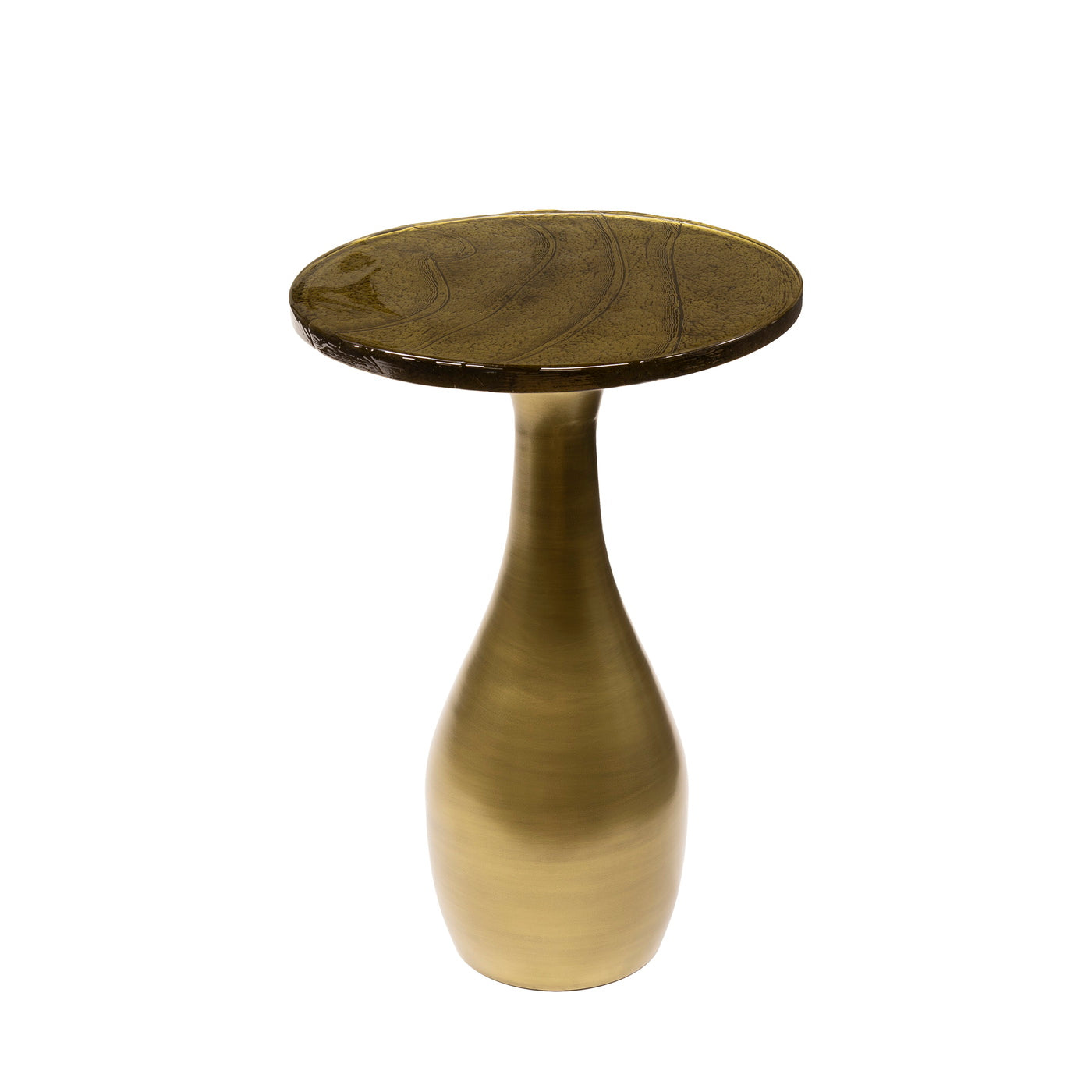 Giga Meubel - Bijzettafel Goud Metaal|Glas - 40x40x60cm - Eclipse