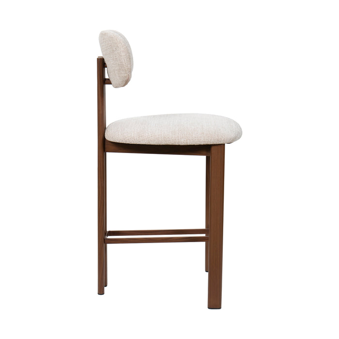 Giga Meubel - Barkruk Walnoot|Beige - Noor - Set van 2