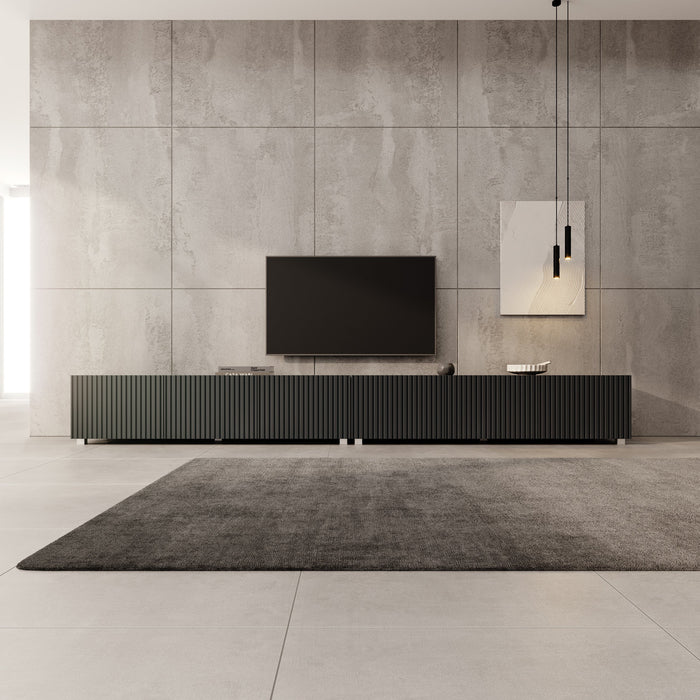 Meubella - TV-Meubel Kenderes - Zwart - 300 cm