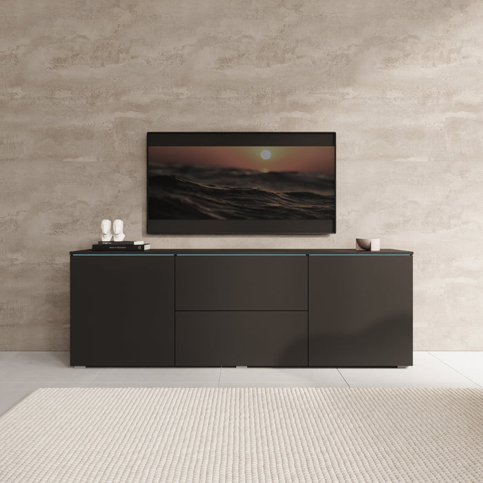 Meubella - TV-Meubel Vico - Zwart - 180 cm