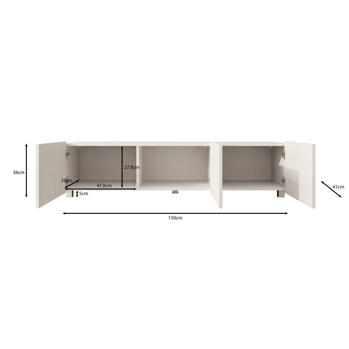 Meubella - TV-Meubel Kenderes - Beige - 150 cm
