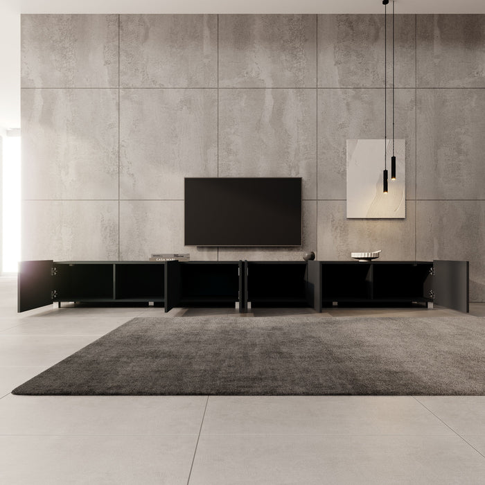 Meubella - TV-Meubel Kenderes - Zwart - 300 cm