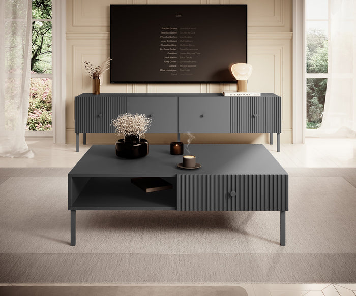 Meubella - Salontafel Vermont - Antraciet - 102 cm