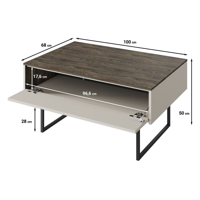 Meubella - Salontafel Linq - Beige - 100 cm