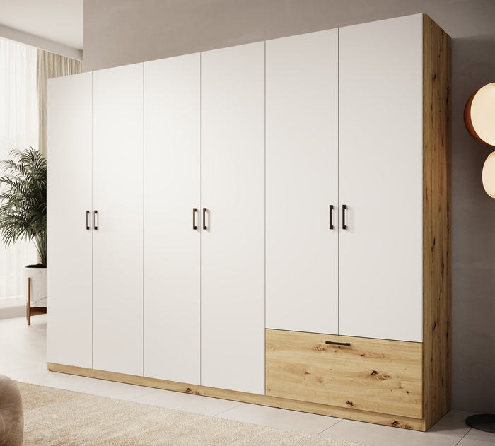 Meubella - Kledingkast Audrey - Wit - 270 cm