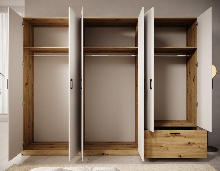 Meubella - Kledingkast Audrey - Wit - 270 cm