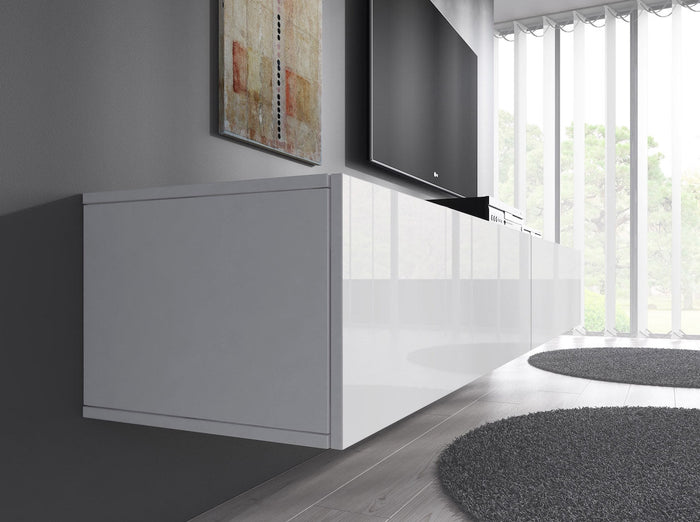 Meubella - TV-Meubel Flame - Wit - 200 cm