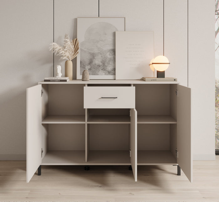 Meubella - Dressoir Vidor - Beige - 138 cm - 1 lade
