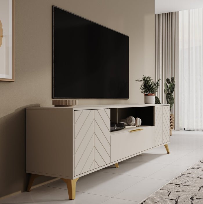Meubella - TV-Meubel Xiano - Beige - 203 cm
