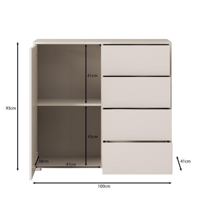 Meubella - Dressoir Gideon - Beige - 100 cm