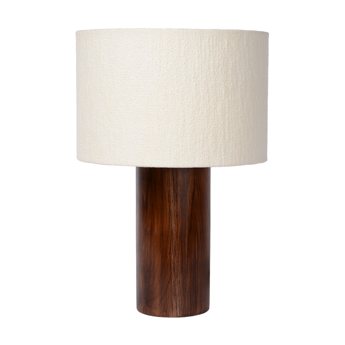 Atmooz Tafellamp Japura - Wit Katoen - Houten Basis - Max 40W - E27