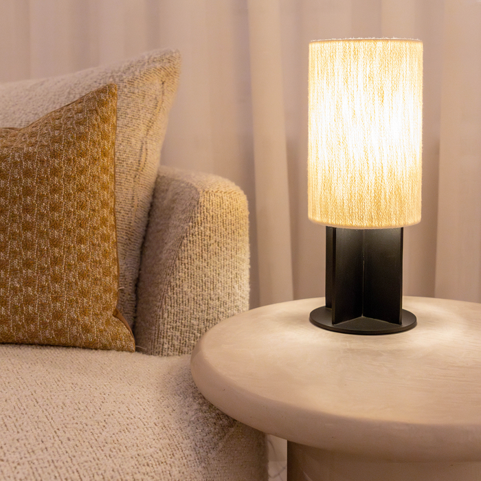 Atmooz Ize - Tafellamp - Zwart & Wit - Linnen kap