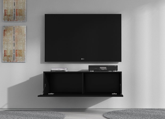 Meubella - TV-Meubel Flame - Mat Zwart - 100 cm