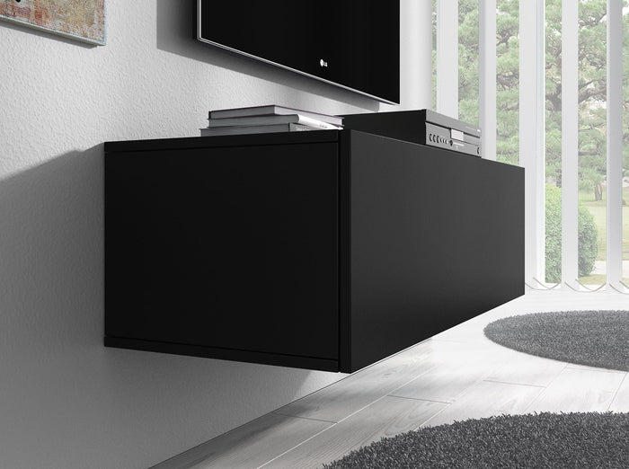 Meubella - TV-Meubel Flame - Mat Zwart - 100 cm