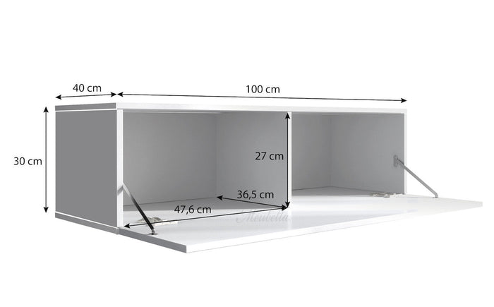 Meubella - TV-Meubel Flame - Mat Zwart - 100 cm