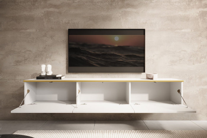 Meubella - TV-Meubel Orleans 2 - Wit - 175 cm