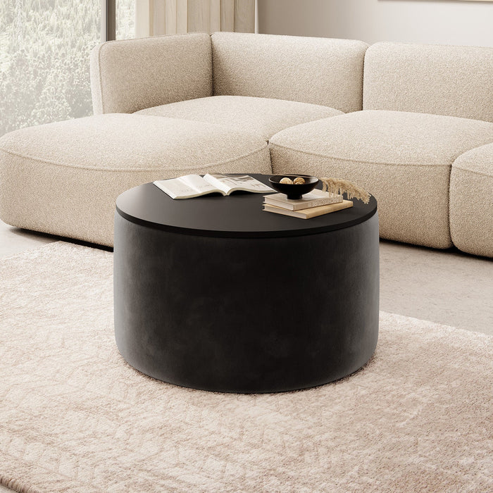 Meubella - Salontafel Marcio - Zwart velvet - 75 cm