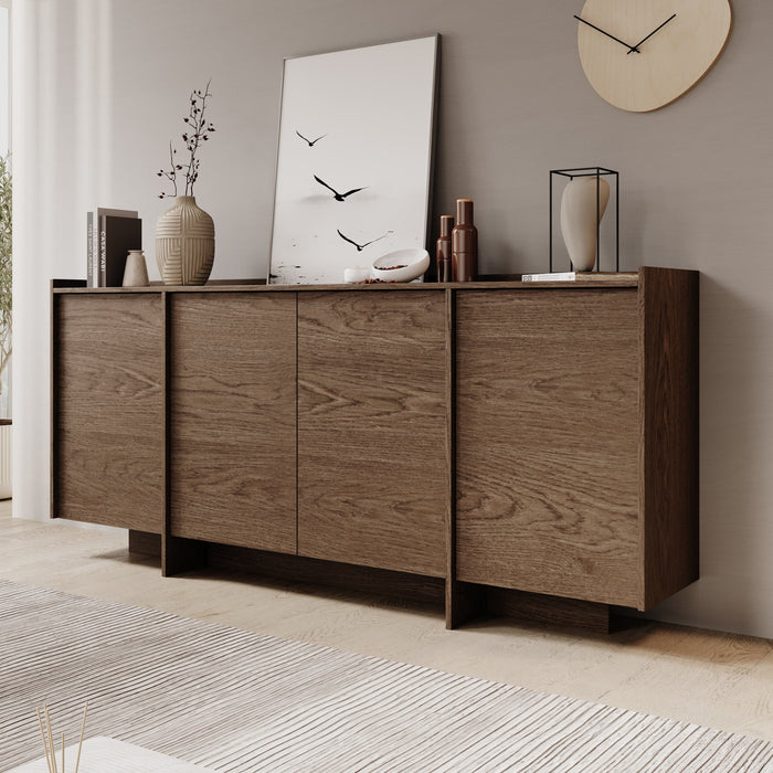 Meubella - Dressoir Jaxon - Donker eiken - 200 cm