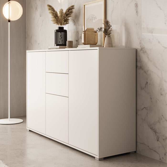 Meubella - Dressoir Gideon - Wit - 141 cm