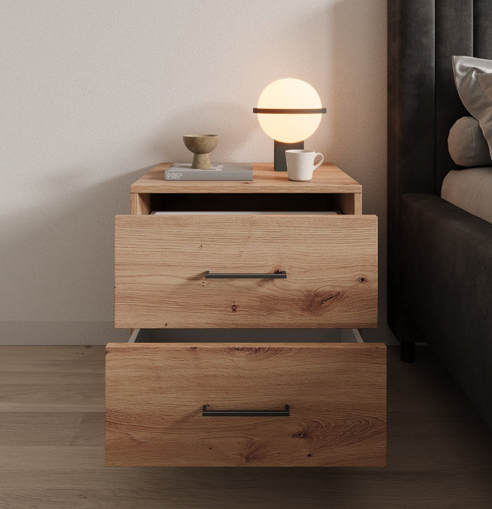 Meubella - Nachtkastje Vidor - Eiken - 48 cm