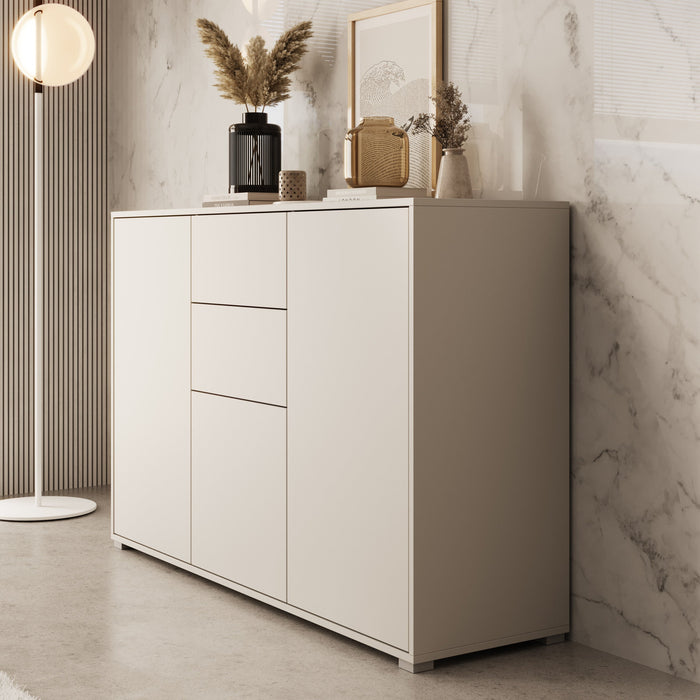 Meubella - Dressoir Gideon - Beige - 141 cm