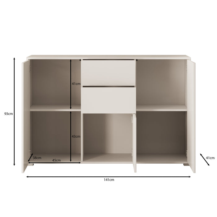 Meubella - Dressoir Gideon - Beige - 141 cm