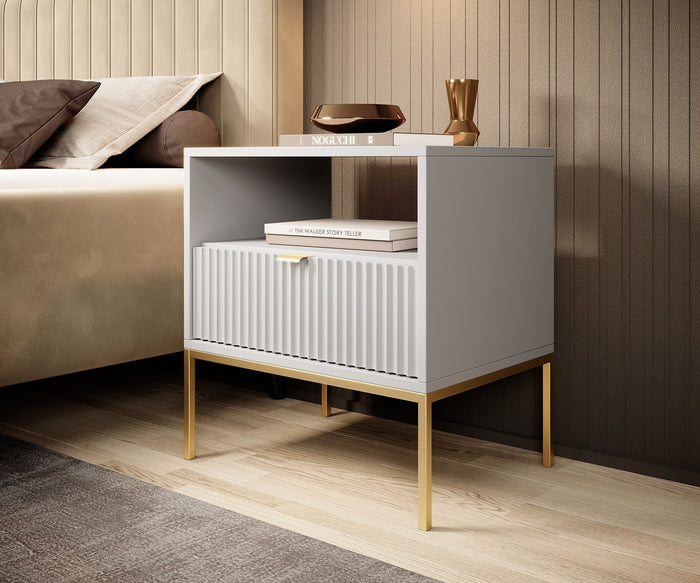 Meubella - Nachtkastje Navil 2 - Wit - 54 cm