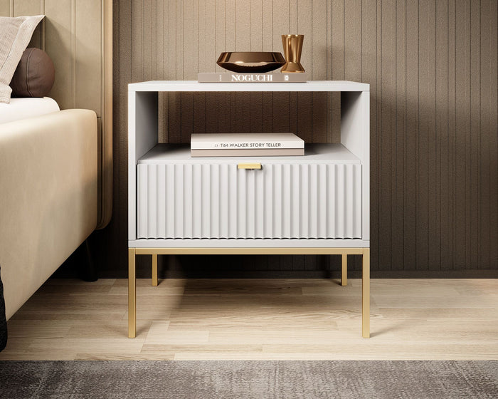 Meubella - Nachtkastje Navil 2 - Wit - 54 cm