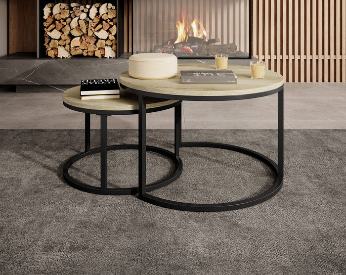 Meubella - Salontafel Rica - Eiken - Set van 2