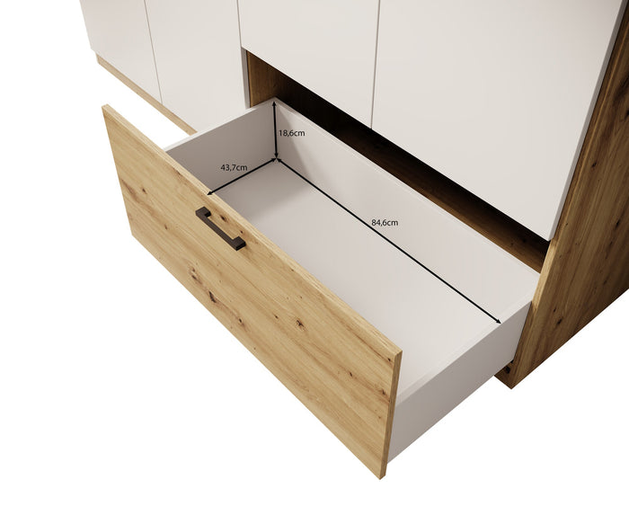 Meubella - Kledingkast Audrey - Wit - 180 cm