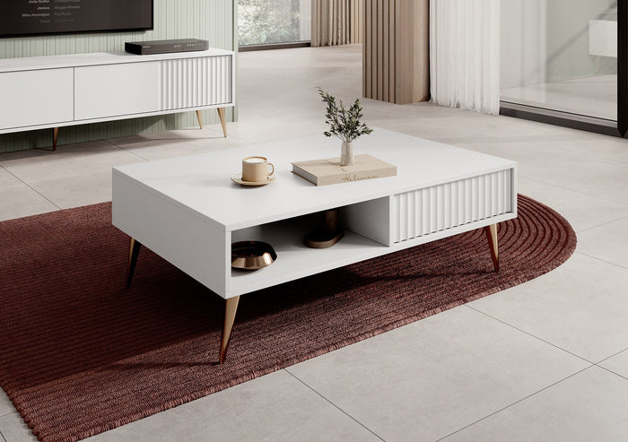 Meubella - Salontafel Winq - Wit - 102 cm