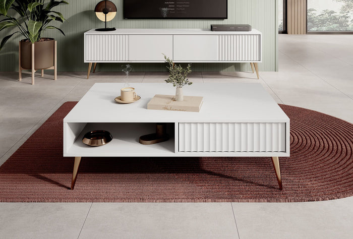 Meubella - Salontafel Winq - Wit - 102 cm