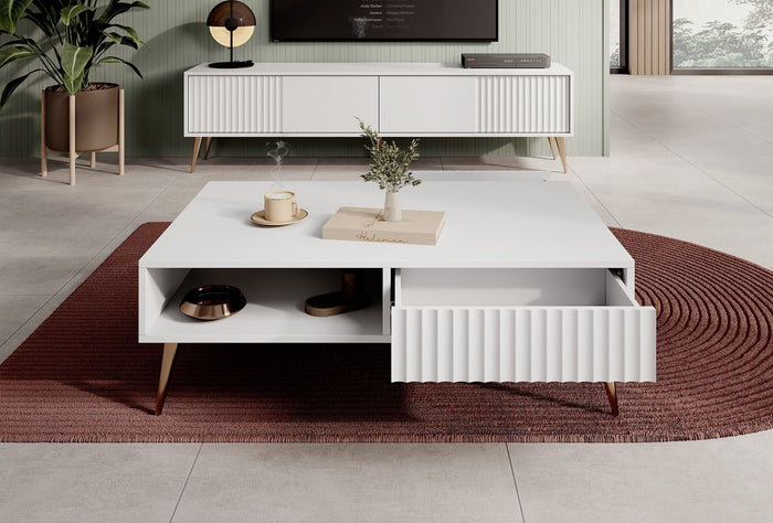 Meubella - Salontafel Winq - Wit - 102 cm