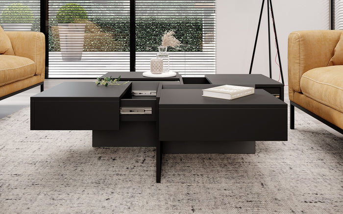 Meubella - Salontafel Dereck - Mat zwart - 85 cm