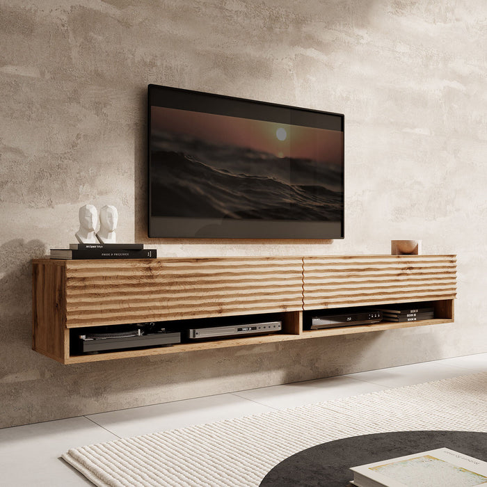 Meubella - TV-Meubel Asino - Wave - Eiken - 180 cm