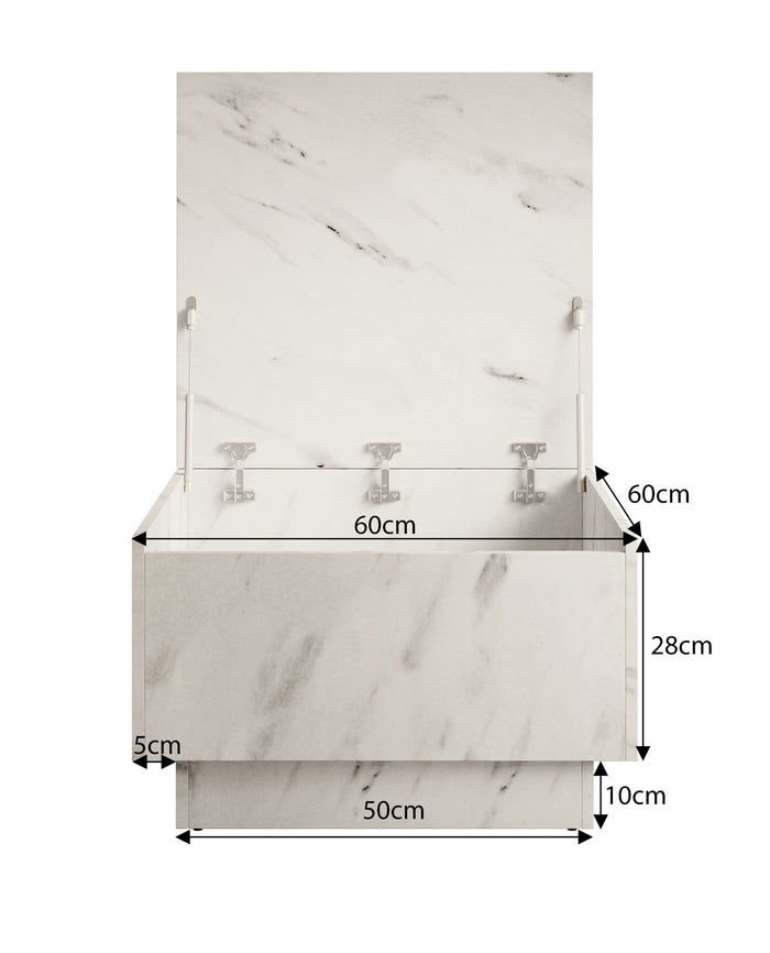 Meubella - Salontafel Micha - Hoogglans wit - 60 cm