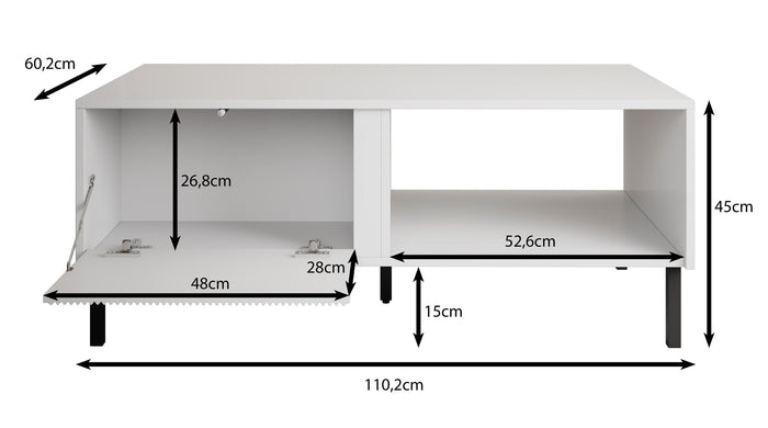 Meubella - Salontafel Margareth - Wit - 110 cm
