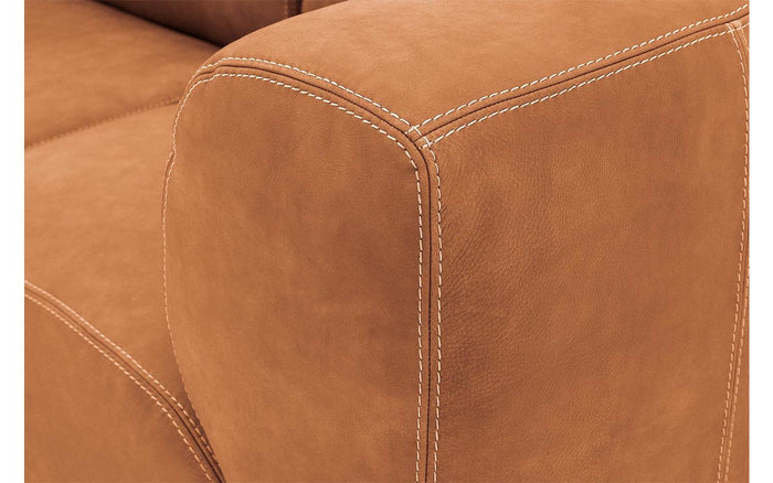 Goossens Hoekbank Marshall met hocker in cognac (buffalo)