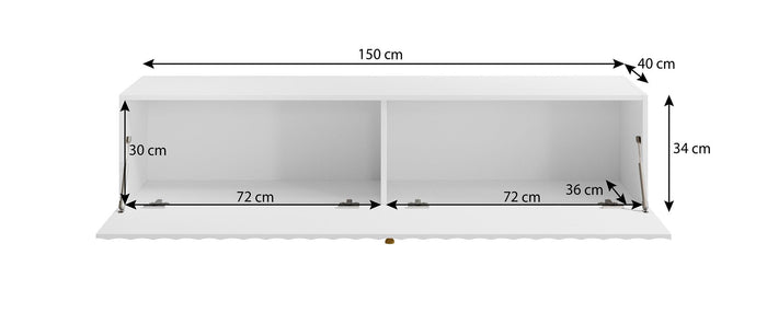 Meubella - TV-Meubel William - Wit - 150 cm